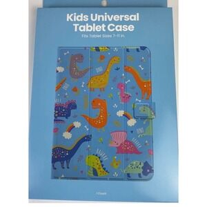 Chug Inc Kid Universal Tablet Case Blue Dinosaur Folio 7-11 in Fits Most Tablets
